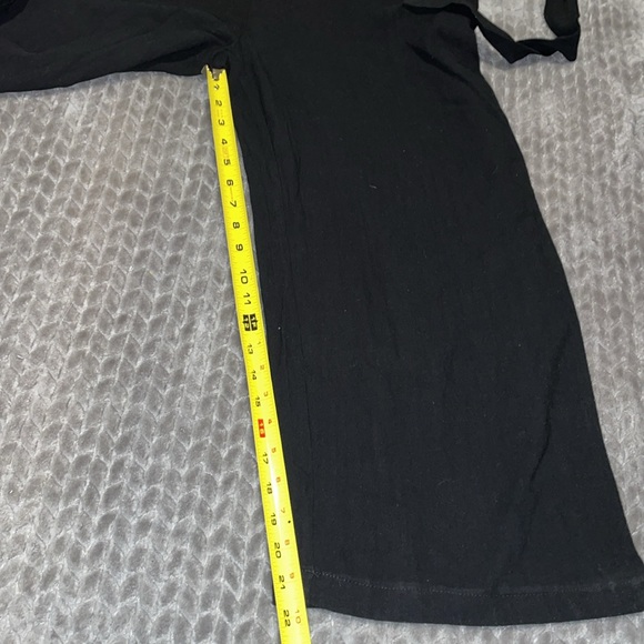 Anrabess Black Linen Blend Romper/Jumpsuit. Wide Leg w waist tie belt.  Large. - Picture 7 of 14